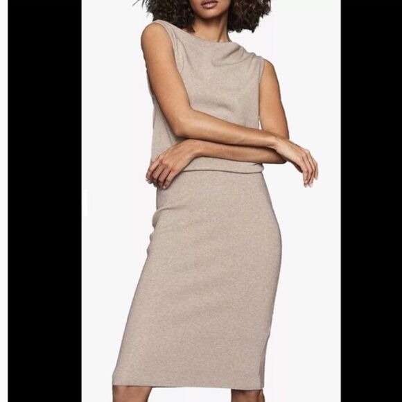 Reiss Tan Midi Dress - Picture 1 of 11